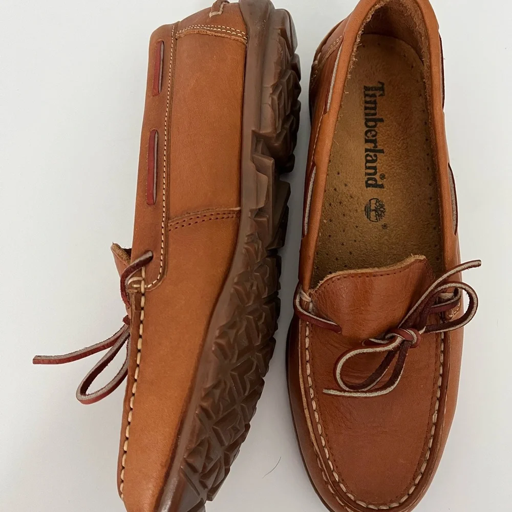 Timberland Men's Brown Leather Boat Shoes Sz 8 Men’s - Picture 5 of 8